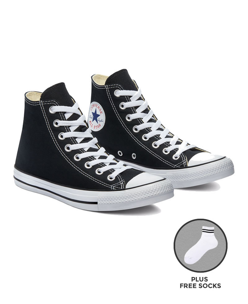 Unisex High Top Sneakers Shoes - Black PLUS FREE
