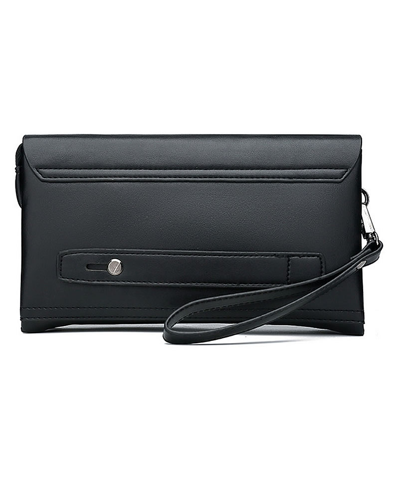 Men's Luxury Fashion Wallet Leather Clutch Bag Purse - Black