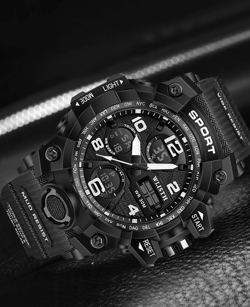 Wlisth Venom Waterproof Multi-Function Sports Watch - Black