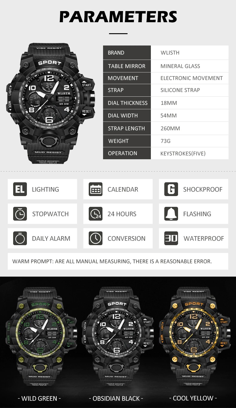 Wlisth Venom Waterproof Multi-Function Sports Watch