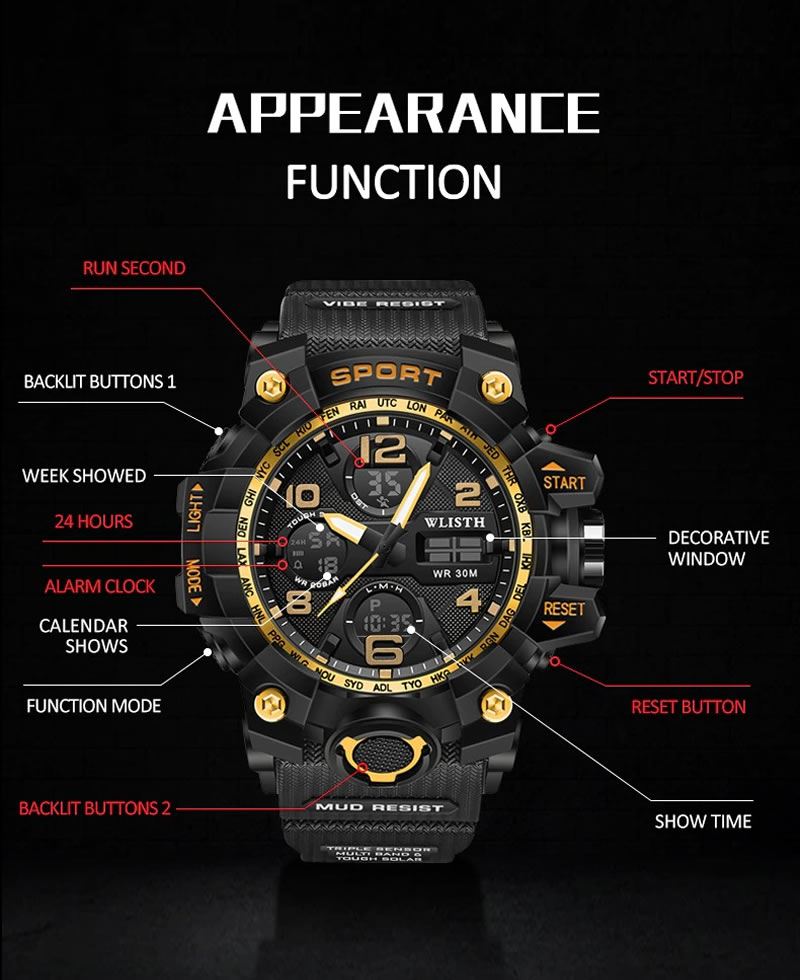 Wlisth Venom Waterproof Multi-Function Sports Watch