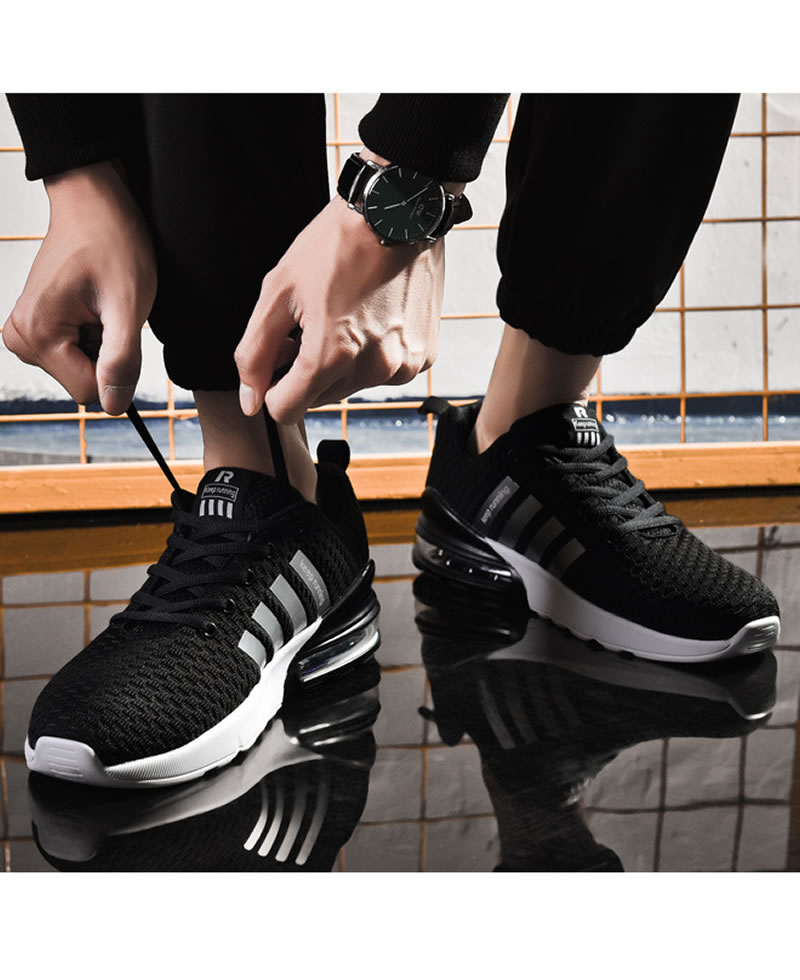 Keep Running Breathable Sneakers Sports Shoes - Black
