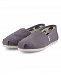 TOMS Classic Canvas Casual Slip-On Shoes - Gray PLUS FREE SOCKS