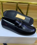 Clarks Men's Designer Patent Alligator Leather Casual Horsebit Loafers Slip-On Moccasin Shoes - Black