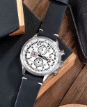 Smael Men's Chronograph Hollow Casual Leather Watch - Black Leather PLUS FREE BRACELET
