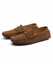 Men's Casual Suede Penny Loafers Moccasin Driving Shoes - Brown