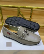 Clarks Men's Designer Leather Casual Penny Loafers Slip-On Moccasin Shoes - Gray