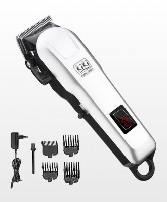 Original Kiki New Gain Rechargeable Convenience Hair Clipper With Led Battery Display - Silver