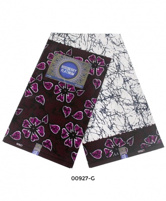Rossberry Platinum Off White with Purple Petals Ankara Fabric - 6 Yards
