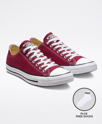 Converse All Star Unisex Low Top Sneakers Shoes - Burgundy