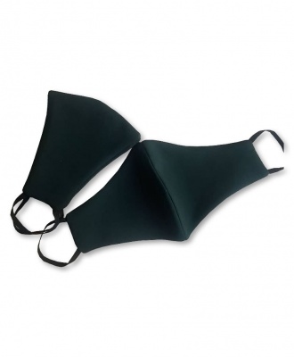 2-Pcs Double-Sided Protective Cotton Face Mask - Dark Green