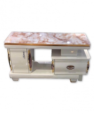 Modern TV Stand with Drawers - White