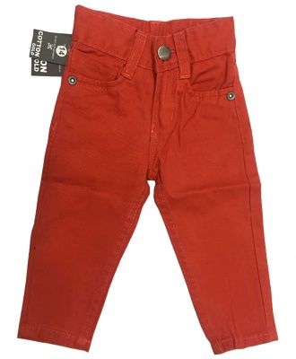 Baby Boys' Slim Straight Red Chinos Trousers Age 3 Months - 8 Years