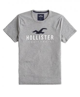 Hollister Cotton Short Sleeve T-Shirt  - Grey