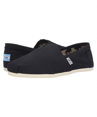 TOMS Mens Classic Canvas Casual Slip-On Shoes - Black