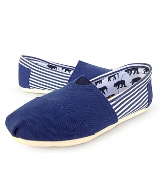 TOMS Classic Canvas Casual Slip-On Shoes - Sttipped Blue