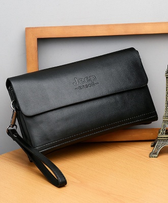 Jeep Men's Luxury Fashion Wallet Leather Clutch Bag Purse - Black
