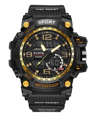 Wlisth Venom Waterproof Multi-Function Sports Watch - Gold Face