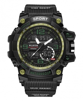 Wlisth Venom Waterproof Multi-Function Sports Watch - Green Face