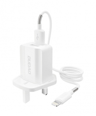 DUDAO 2.4A Dual USB Charger Set-A2UK - Lightning Cable