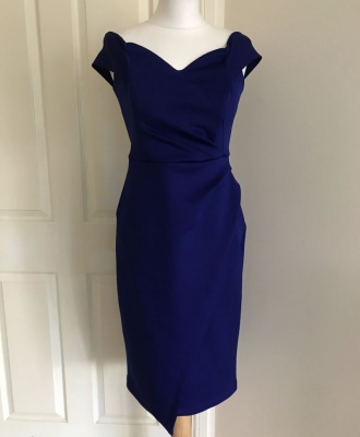 Debs Blue Wrap Pencil Dress