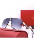 High Quality Square Rimless Sunglasses TZ44 - Blue