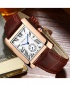 Benally Men's Leather Wrist Watch Gold Case Brown Leather