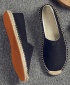 Espadrille Casual Canvas Flat Heel Shoe - Black