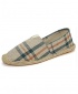 Espadrille Casual Canvas Flat Heel Shoe - Green Stripes