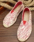 Espadrille Casual Canvas Flat Heel Shoe - Red Stripes