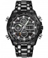 Curdden Brand New Fashion Men Analog and Digital Led Dual Time Bracelet Wrist Watch - Black - Seli.com.ng