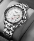 Wlisth 1853 Men's Waterproof Bracelet Silver Chain Watch - White Face
