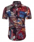 Men's Motif Cotton Short Sleeved Casual Shirt CS3