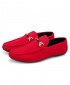 Men's Suede Mocassin Loafers Slip-On Casual Shoes - Red