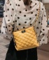 Wowen's Rhombic Embroidered Line Shoulder Crossbody Bag - Yellow