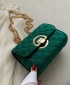 FJT Womens Quilted Velvet Retro Chain Bag Handbag - Green