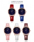 Wlisth Fashion Starry Sky Women's Waterproof Quartz Leather Watch - Black 