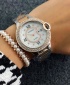 Contena Luxury Ladies Studded Womens Quartz Watch - Rose Gold and Silver