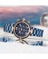 Reward VIP Women Three Eyes Quartz Bracelet Wrist Watch - Blue