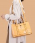 FJT Womens Three-Piece Crocodile Pattern Shoulder Bag - Yellow