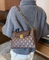 FJT Womens Quilted Retro Chain Strap Handbag Shoulder Baguette Bag - Brown