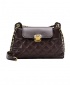 FJT Womens Quilted Retro Chain Strap Handbag Shoulder Baguette Bag - Brown