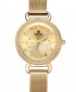 Reward Studded Milan Mesh Women Watch - Gold