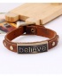 Believe Men's Fashion Leather Bracelet - Brown