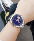 Wlisth 1853 Men's Waterproof Bracelet Silver Chain Watch - Blue Face