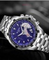 Wlisth 1853 Men's Waterproof Bracelet Silver Chain Watch - Blue Face