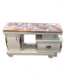 Modern TV Stand with Drawers - White