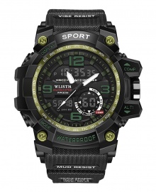 Wlisth Venom Waterproof Multi-Function Sports Watch - Green Face