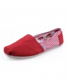 TOMS Classic Canvas Casual Slip-On Shoes - Stripped Red