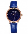 Wlisth Fashion Starry Sky Women's Waterproof Quartz Leather Watch - Blue